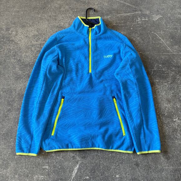 Neff Oversized Pile Fleece Sweater Mens S Blue Boxy Sweatshirt Loose Patterned - Picture 1 of 9